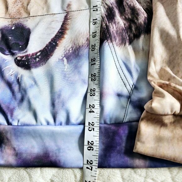 Printed Wolf sweatshirt large purple fairy core fairycore whimsical unique L - Picture 3 of 6